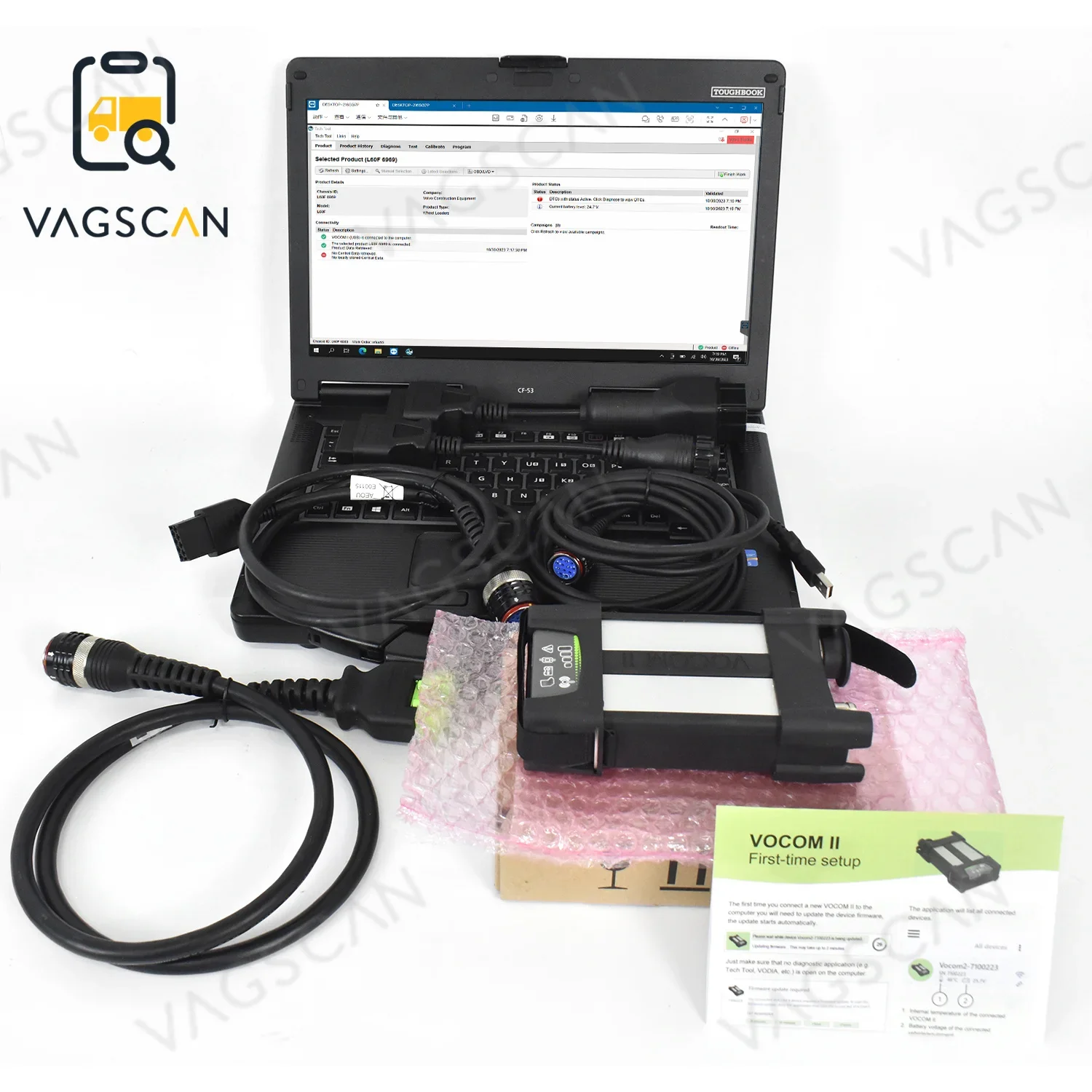 

CF53 Laptop Original 88894000 Vocom II Tech Tool TT Diagnostic Kit For Communication 2.8.150 Software Vocom2