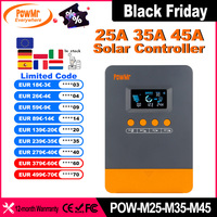 PowMr had 45A 35A 25A MPA Solar Charge Controller 12V 24V Auto 100V Panel Regulator Regulator Lead-acid/Lithium Battery Bank