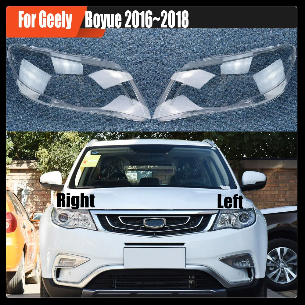 

For Geely Boyue 2016~2018 Car Accessories Headlamp Cove Headlight Shell Transparent Lampshade Lens Plexiglass