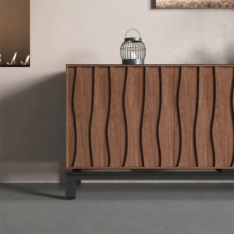 solid wood sideboard North American pine wood living room locker Nordic entrance cabinet storage shoe cabinet