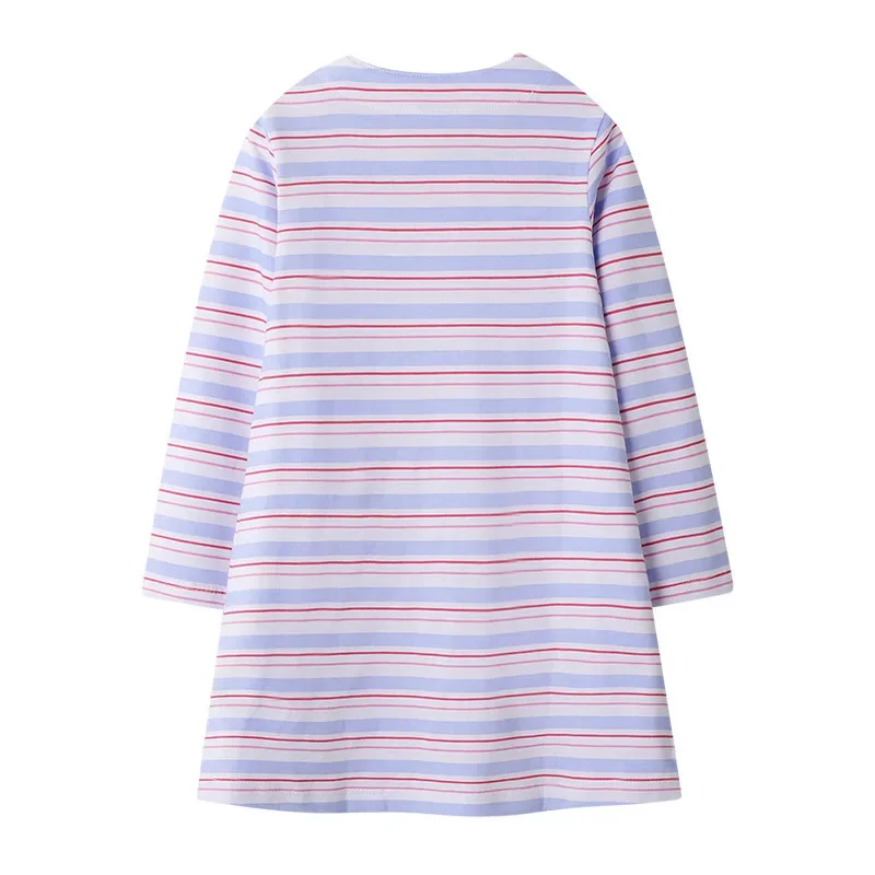 2024 New Spring Autumn Cotton Cute Toddler Girl Striped and Printed Rabbit Long-sleeve Dress Sets Casual Children's Clothings