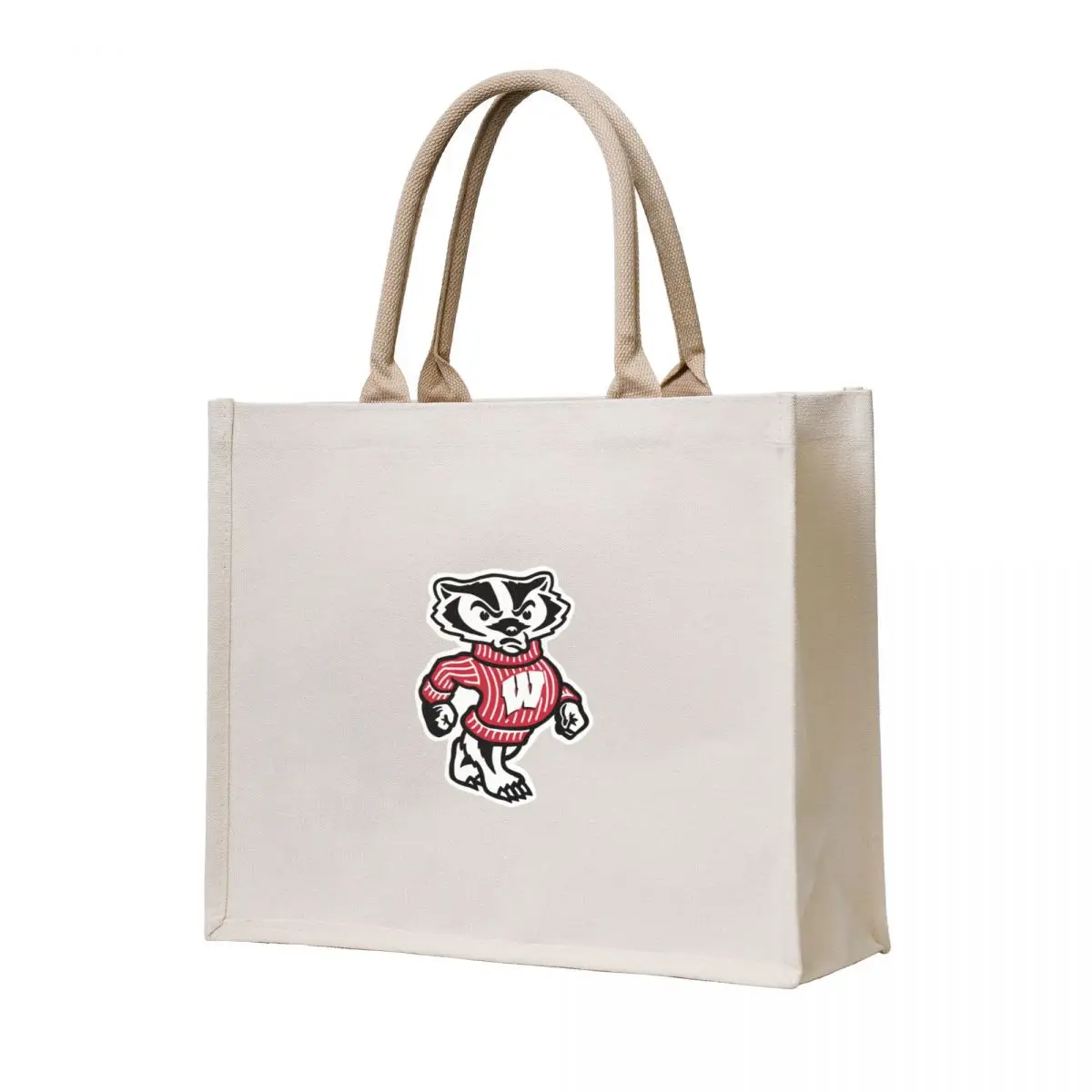

University of Wisconsin Bucky Red Badger Logo Tote Bag Women's shopper shopper bags tote bags aesthetic