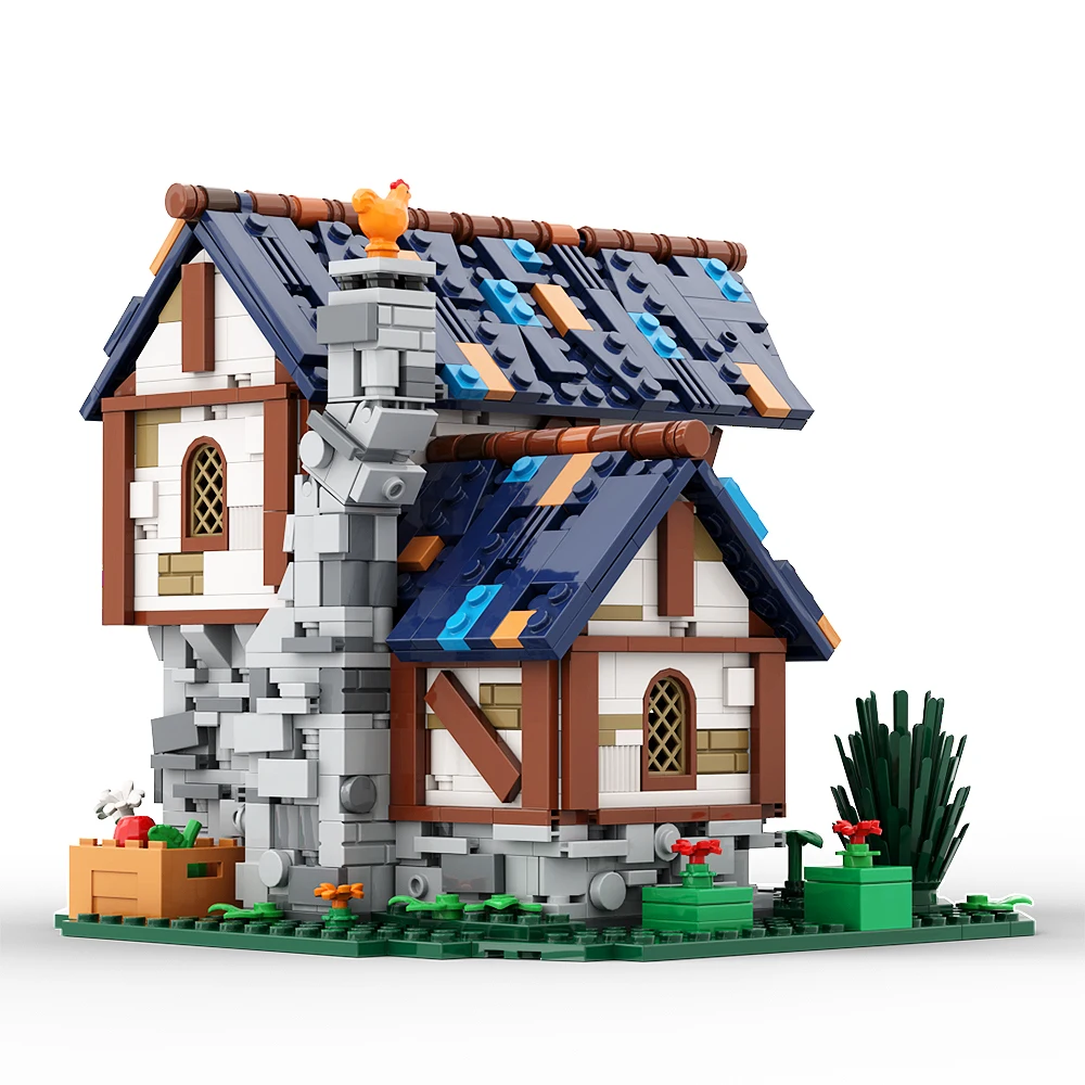 Gobricks MOC สถาปัตยกรรมยุคกลาง Farm Cottage Building Block ชุด Street View นอร์เวย์ Cabin อิฐของเล่นสําหรับของขวัญวันเกิดเด็ก