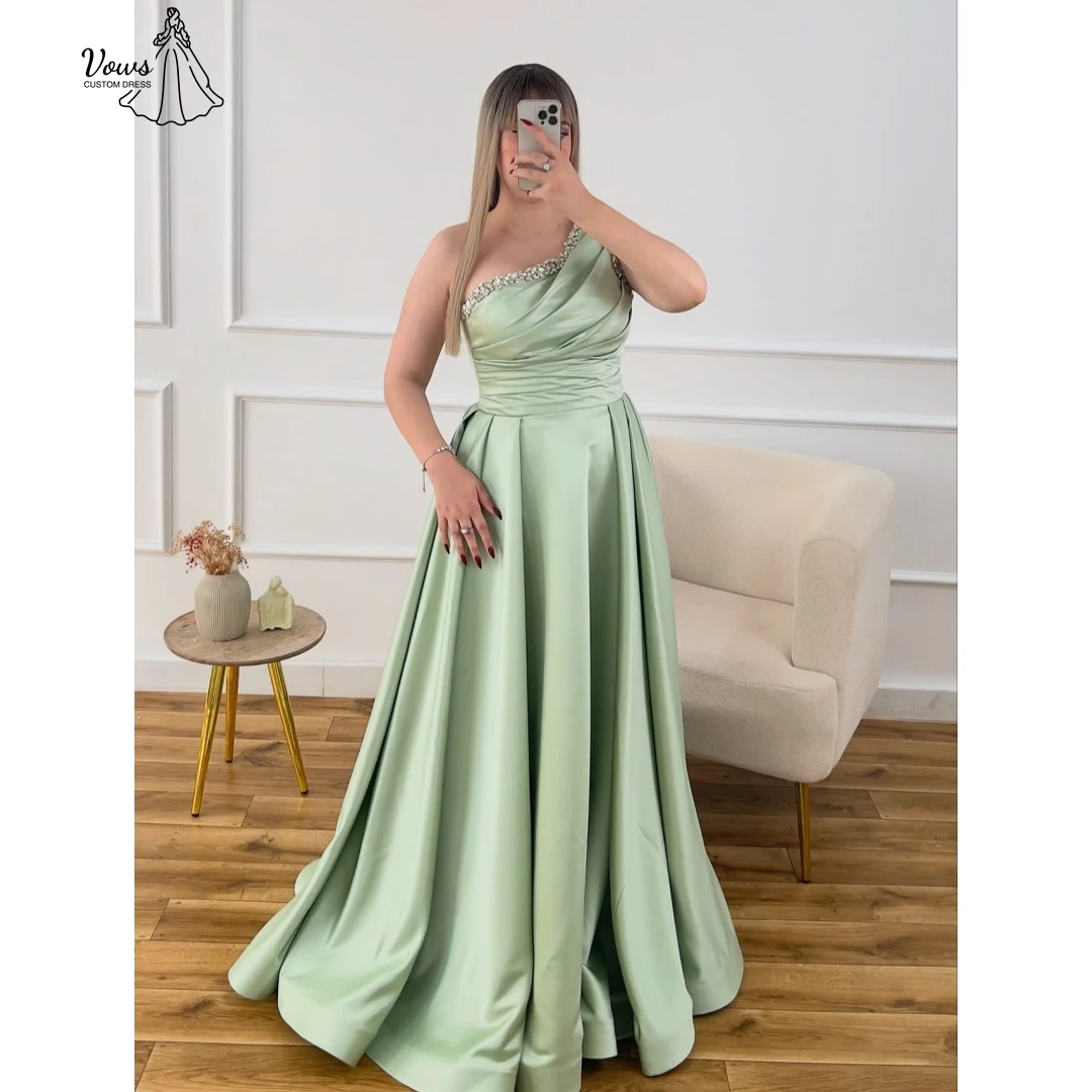 

Vows Dress for Wedding Guest Dresses Woman Line A Beautiful Prom Dresses Store Custom Made One Shoulder Satin Robe Soiree 2025
