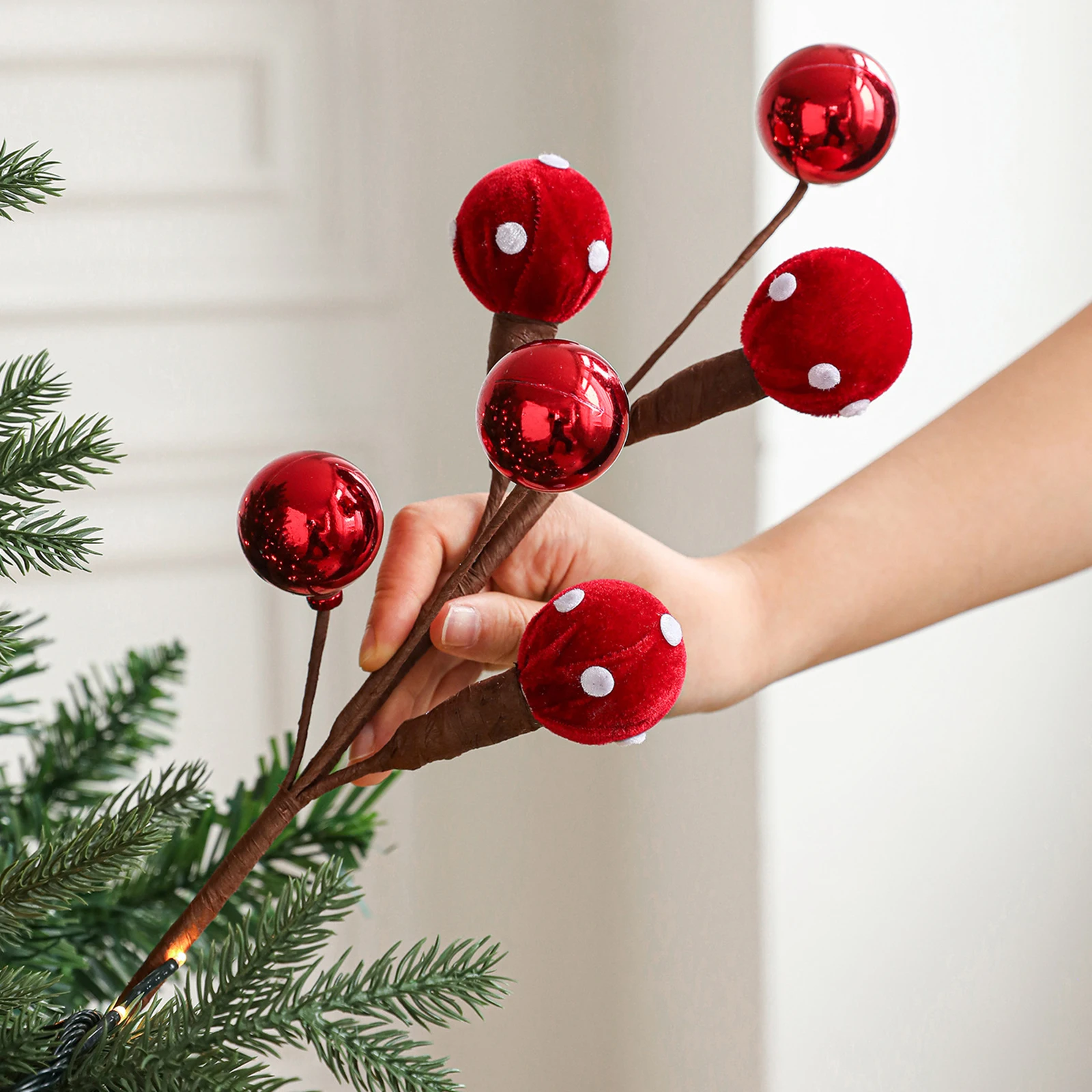 Christmas Tree Pick Foam Ball Tree Branches Christmas Stems for Holiday Tree Home Decorations