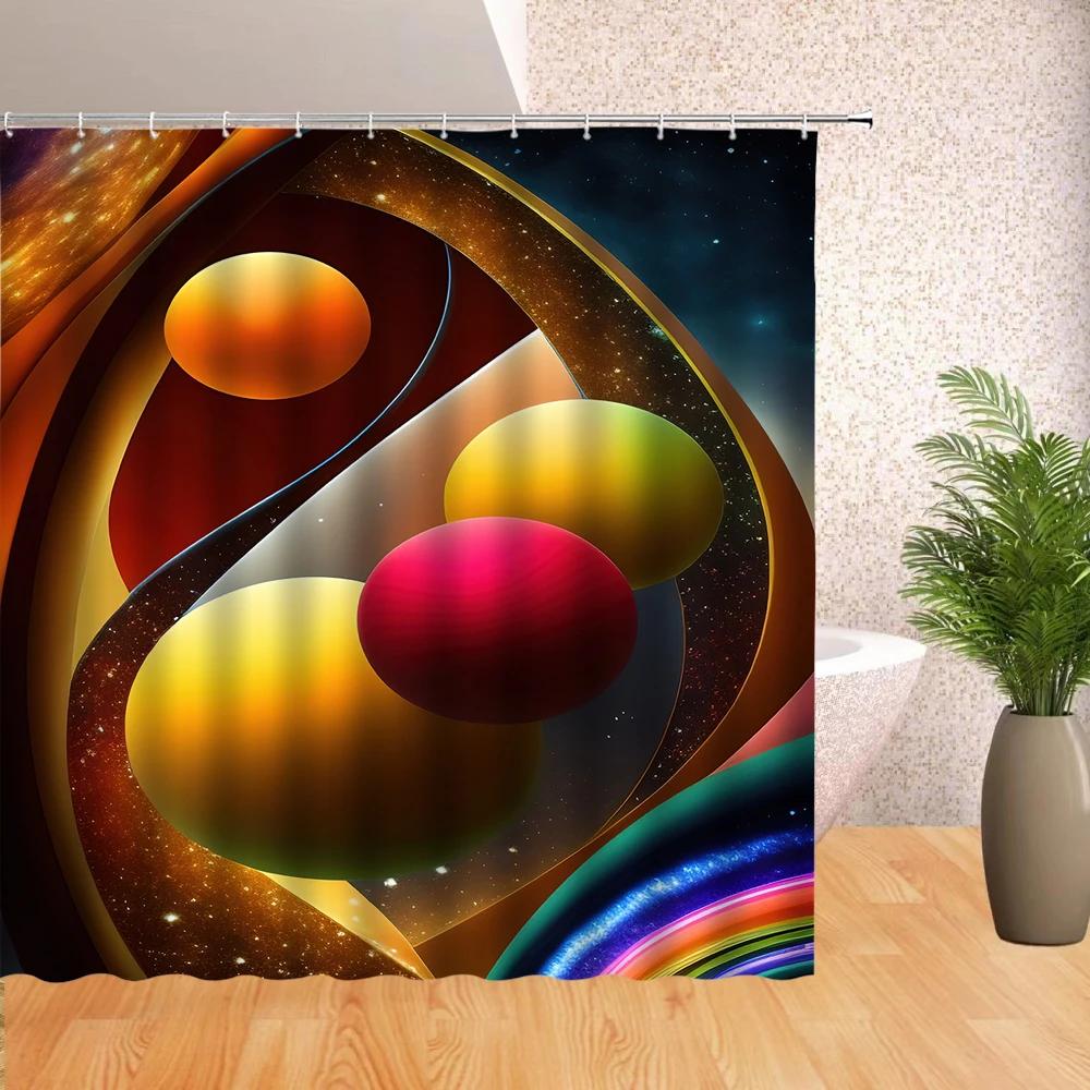 

Spherical landscape bath Shower Curtain Colorful bathroom waterproof fabric decorative Shower Curtain