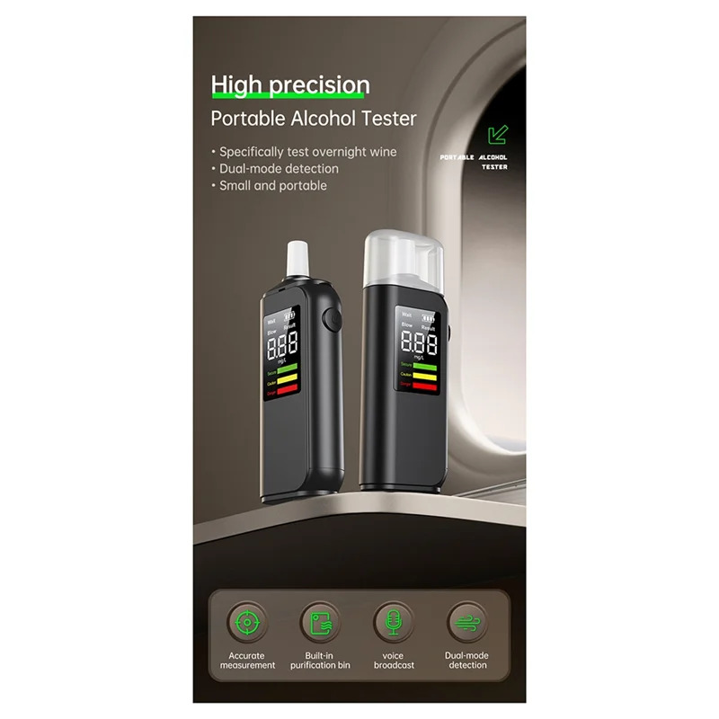 AT02 Alkoholtester, empfindlicher Alkoholtester, professioneller, hochempfindlicher Alkoholtester