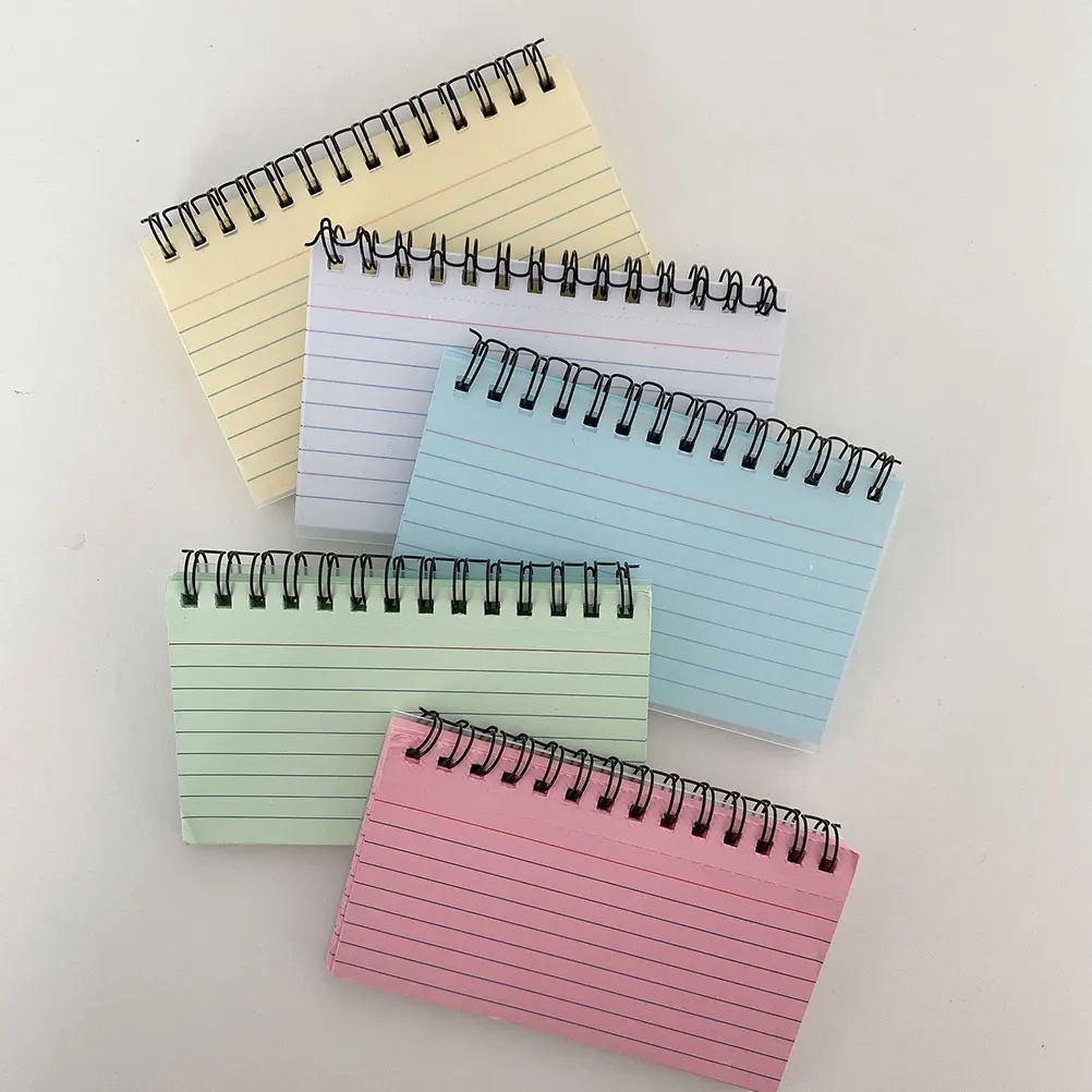 

Colored Coil Notebooks Mini Lined Spiral Binding Pocket Size Small Notepads Tearable Memo Tabs Page Schedule