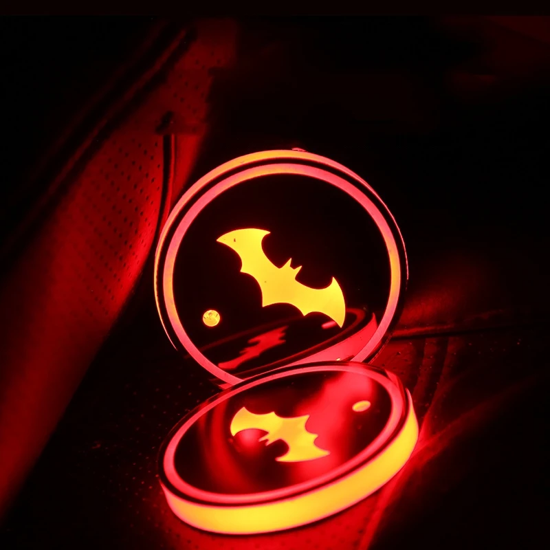 7 Colors Car LED Luminous Water Cup Pad Party Drink Cup Mat Auto Interior Atmosphere Light Decor Solar USB Non Slip Coaster