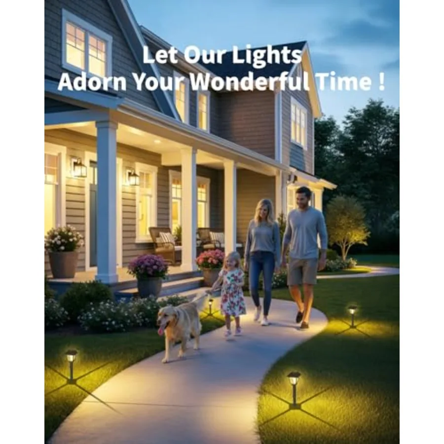 Solar Pathway Lights 1 Mini Outdoor 3000K Bright Auto On/Off Solar Garden Lights Long Lasting Solar Powered Landscape Light for