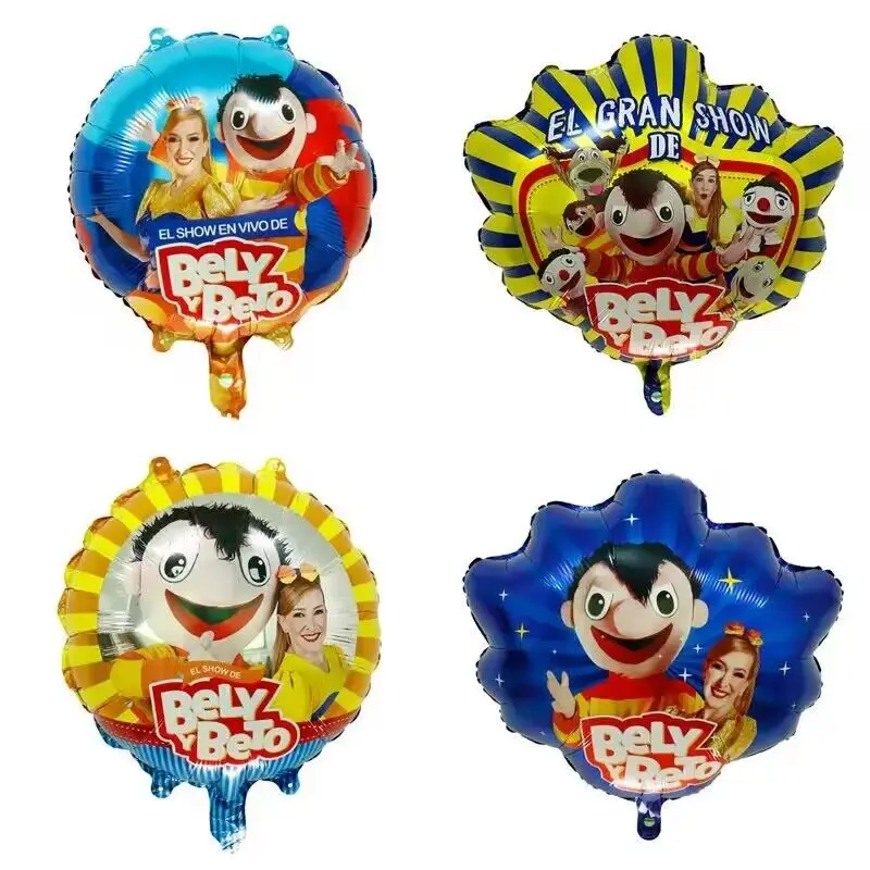 5/10pcs El Show de Bely y Beto Blue Vinyl Polyester Foil Balloons Baby Shower Children Birthday Party Decorations Helium Globos