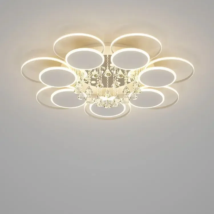 flower living room intelligent minimalist New crystal ceiling light home hall whole house lighting  decor  lamp