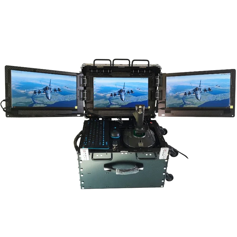 Three-screen and multi-screen UAV DCS simulation flight ground station console image transmission computer chassis aerial