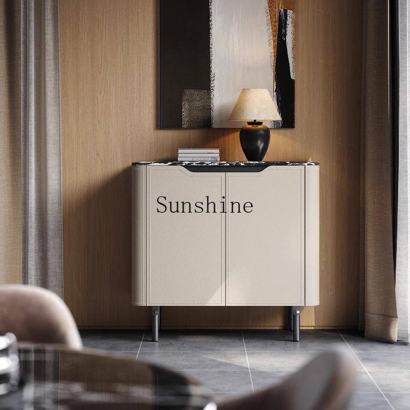 

Light luxury high-end dining side cabinet, living room household small size wall solid wood storage cabinet
