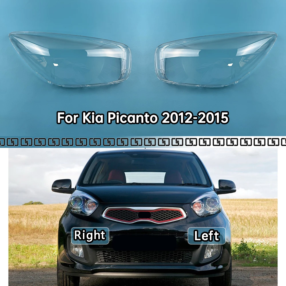 

For Kia Picanto 2012-2015 Car Front Headlamp Cover Headlight Shell Transparent Lampshade Lens Plexiglass Car Accessories