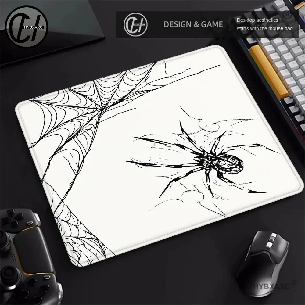 Spider Web Mouse Pad Black Square Rubber Anti-slip Mousepads HD Computer Office Game Table Mats Small Decor Desk Pads 450*400
