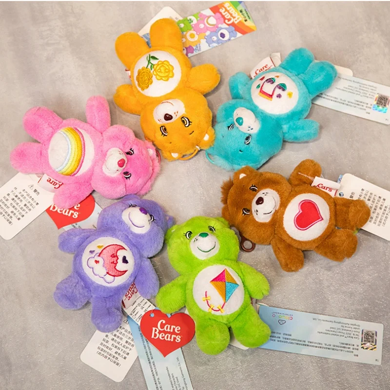 15cm Authentic Care Bear Plush Small Pendant Keychain School Bag Hanging Doll Ornament Christmas Birthday Gifts For Kids