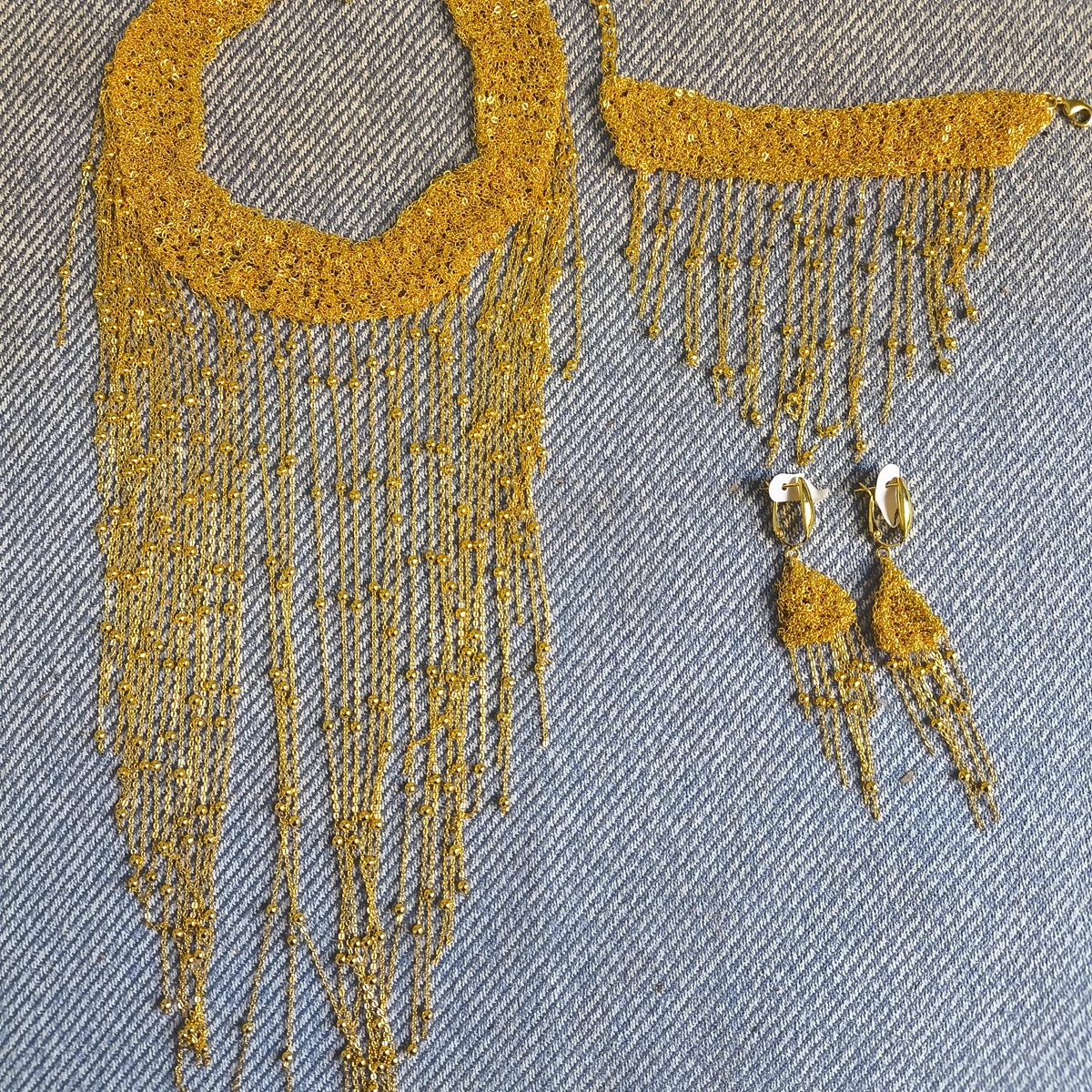 

Fashion Dubai 24K Gold Plated High-End Custom Necklace Earrings Bracelet Jewelry Set for Wedding Parties and Lovers DD10921