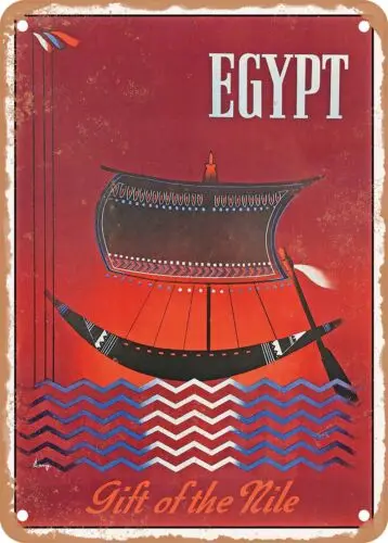 METAL SIGN - 1950 Egypt Gift of the Nile Vintage Ad sign