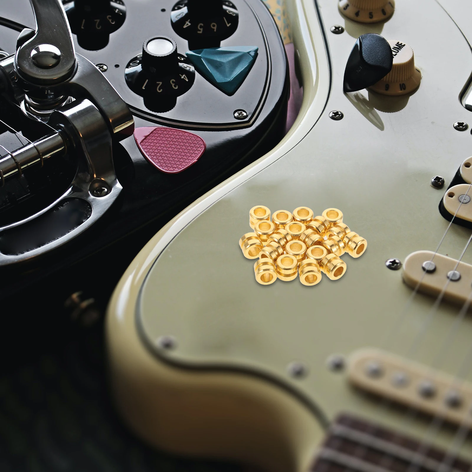 

20Pcs Guitar String Beads Metal Parts Improve Tension and Sound Quality Folk Guitar String Beads Metal Tail Parts