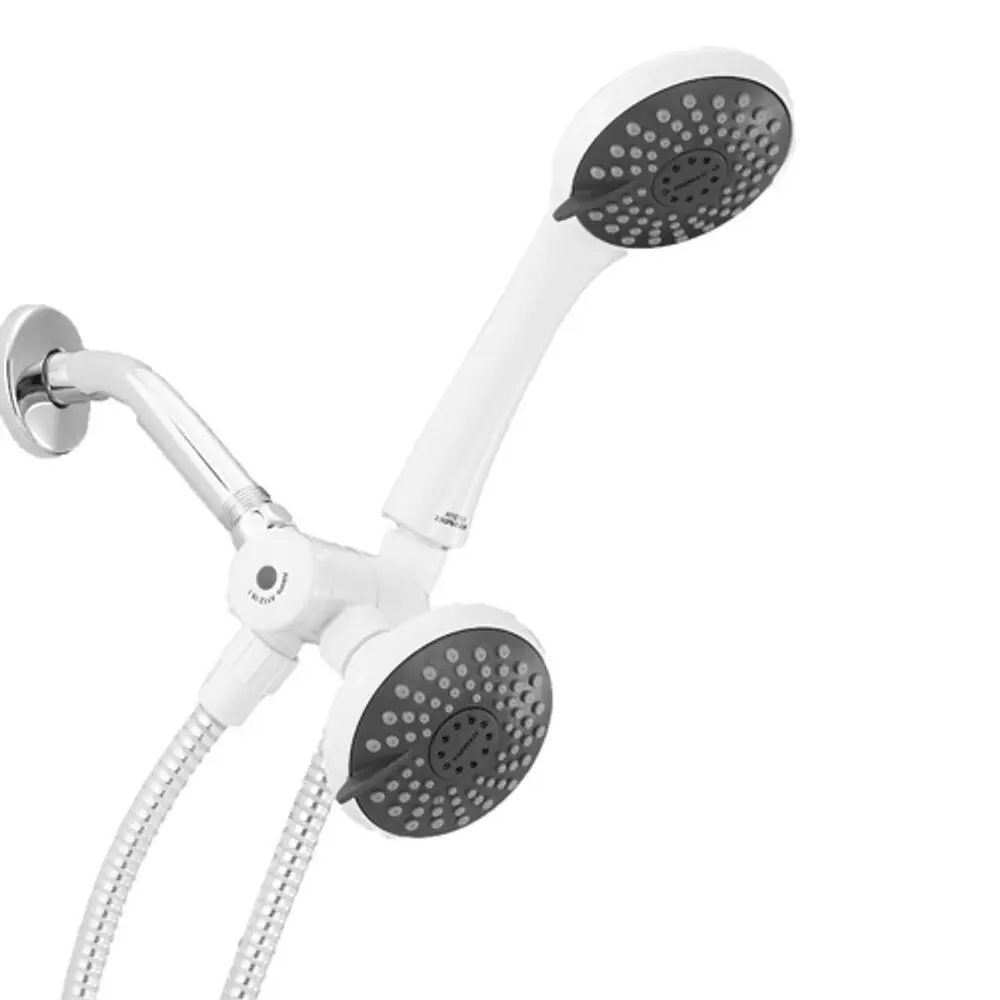 US- 76311DWH 3 Spray Massage Hand Shower Showerhead Combo, White Finish Bath Sprayers