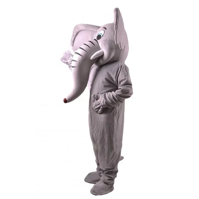 Grey Elephant Mascot Cartoon Doll Cosplay Costume Adult Children Christmas Activity Halloween Easter Birthday Party Dress