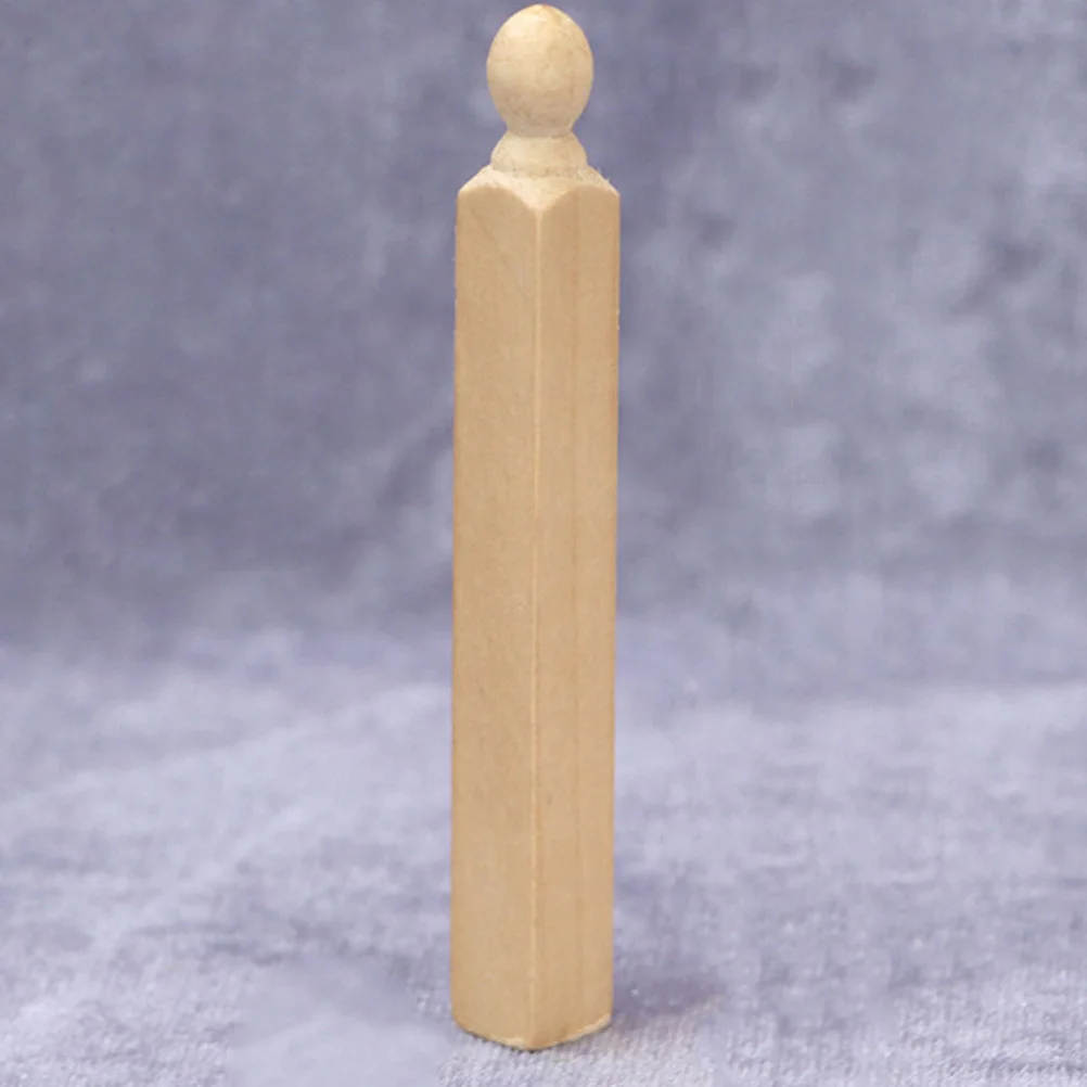 

4 Pcs House Furniture Mini Pillars Miniature Roman Model Dollhouses Wood for Newel Posts