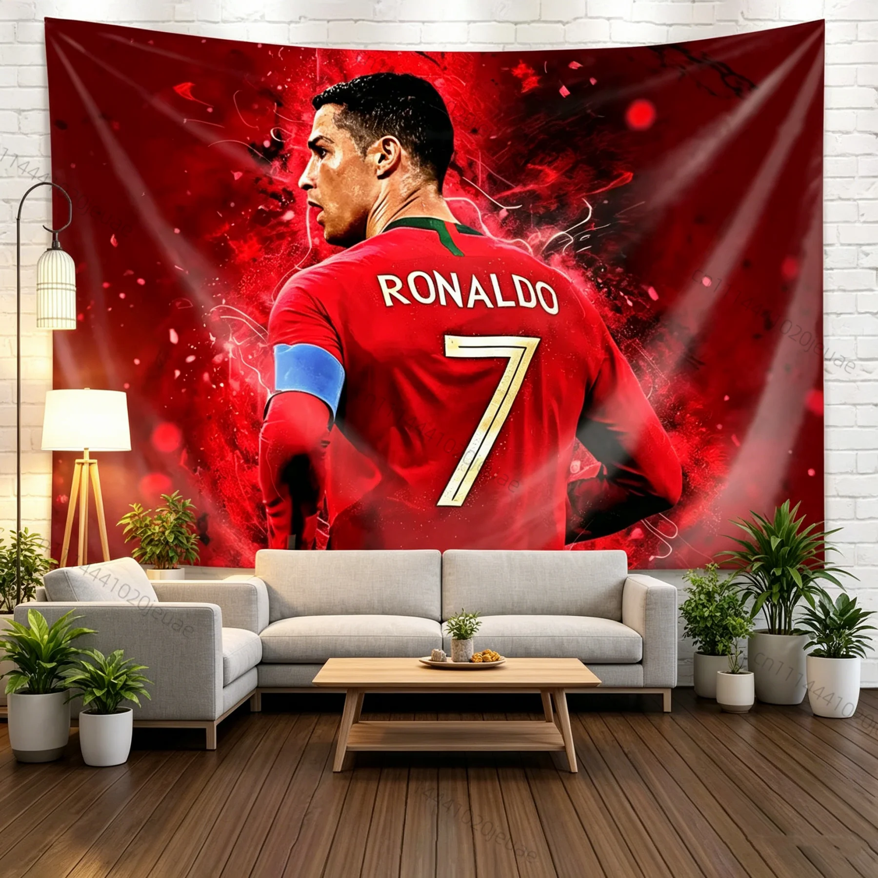Creative Poster Tapestry R-Ro na ldo Background Cloth Football Star Theme Flags Room Decoration Wall Cloth Tapestry Party Banner