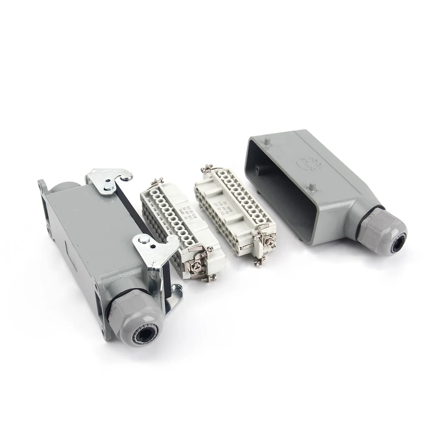 24 18Pin Surface Mounted Heavy  Sockets Connector with 2 Levers 16A Rated Current Screw Spring Crimp Terminal Inserts