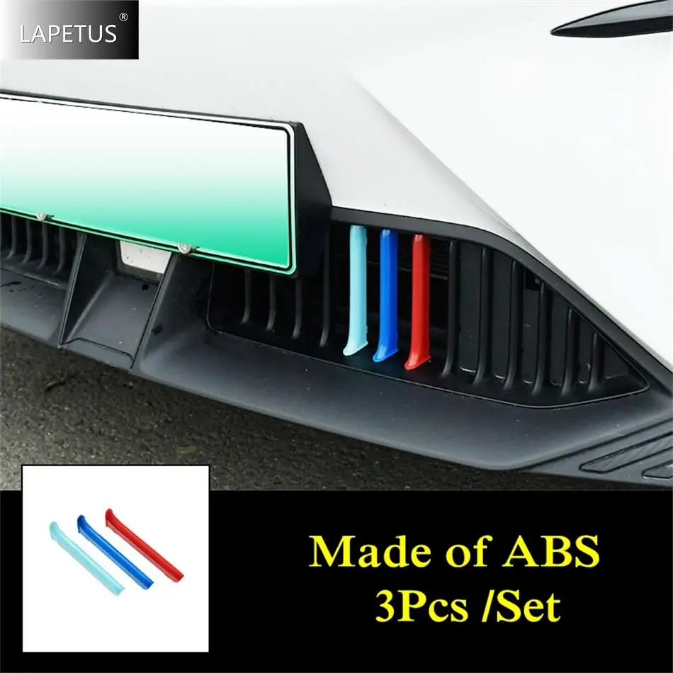 Car Front Center Grill Bar Tricolor Grille Inserts Grill Mesh Strips Exterior Accessories Decor Cover Trim For MG 4 EV 2023 2024