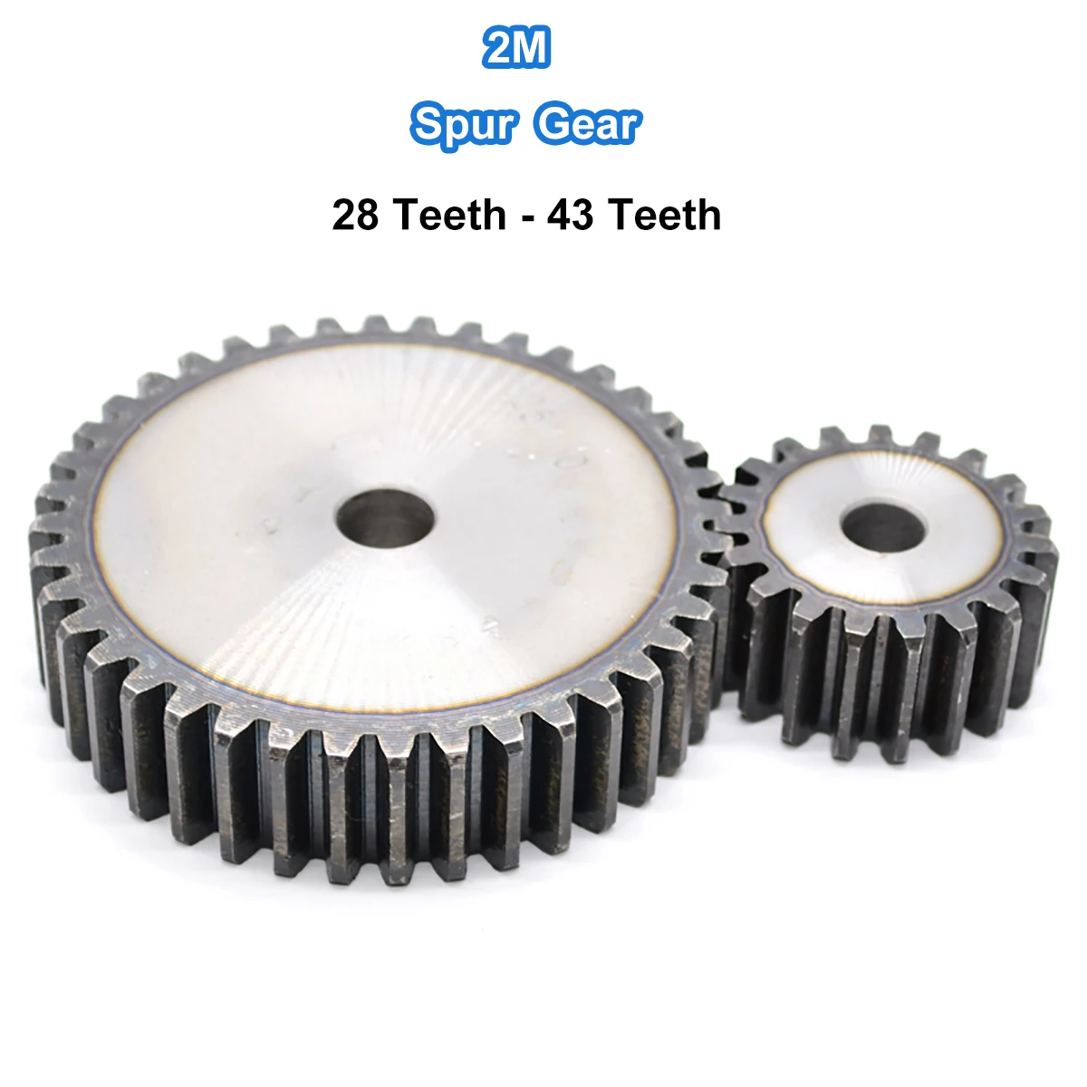 

1PCS Mod 2 Spur Gear 2M 28T - 43T Metal Transmission Gear 45# Steel Cylindrical Gear Height 20 mm High Frequency Quenching Teeth