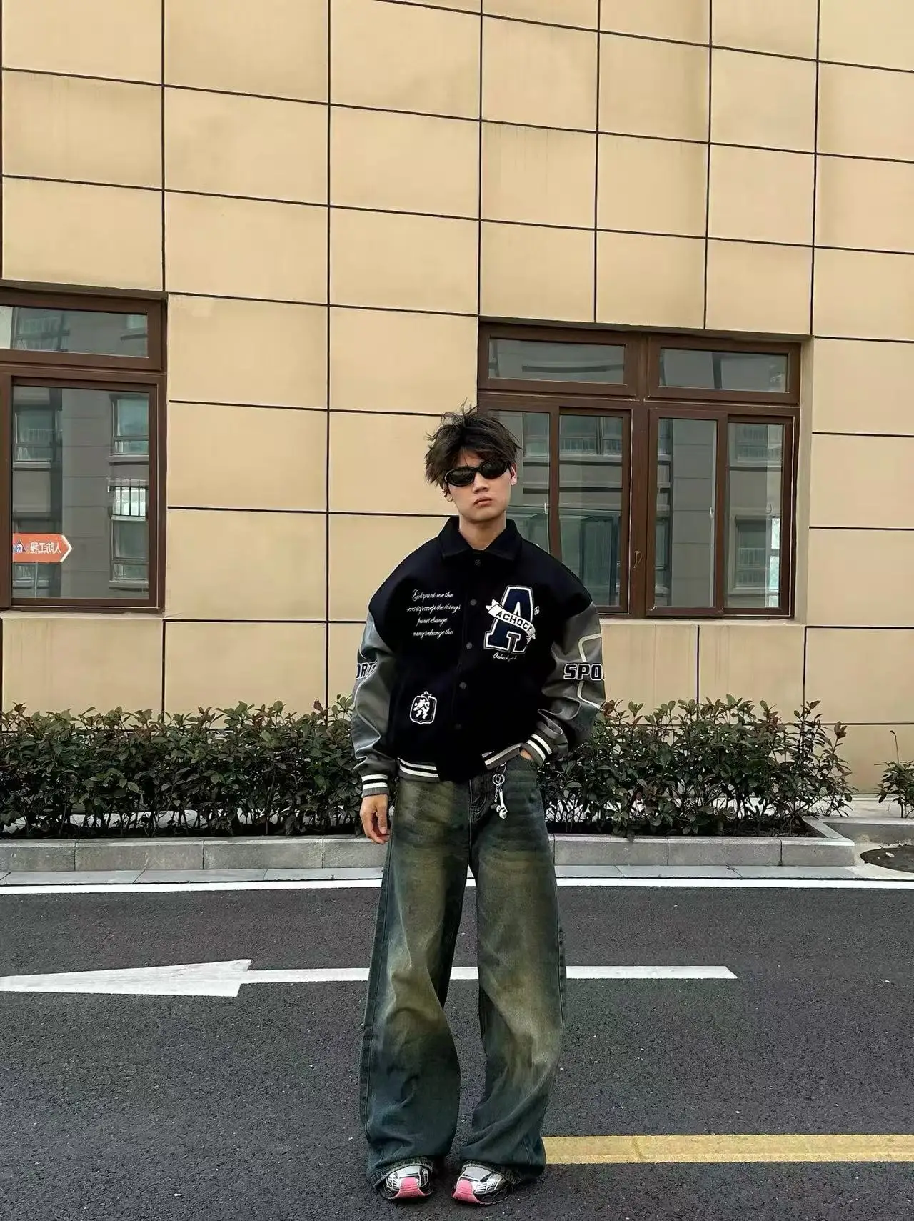 

Ретро-бейсбольная куртка в американском стиле, мужская, свободного кроя, с вышитым воротником-стойкой, для пар, осенняя новинка