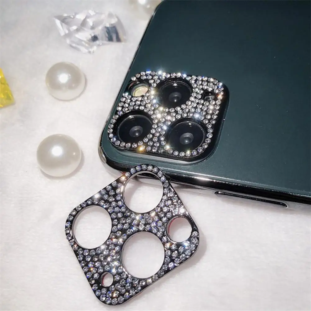 Camera Protector Screen Cover Tempered Glass Phone Film Camera Lens Shiny Rhinestone Exquisite Glitter for i13/13 mini/13 pro/13