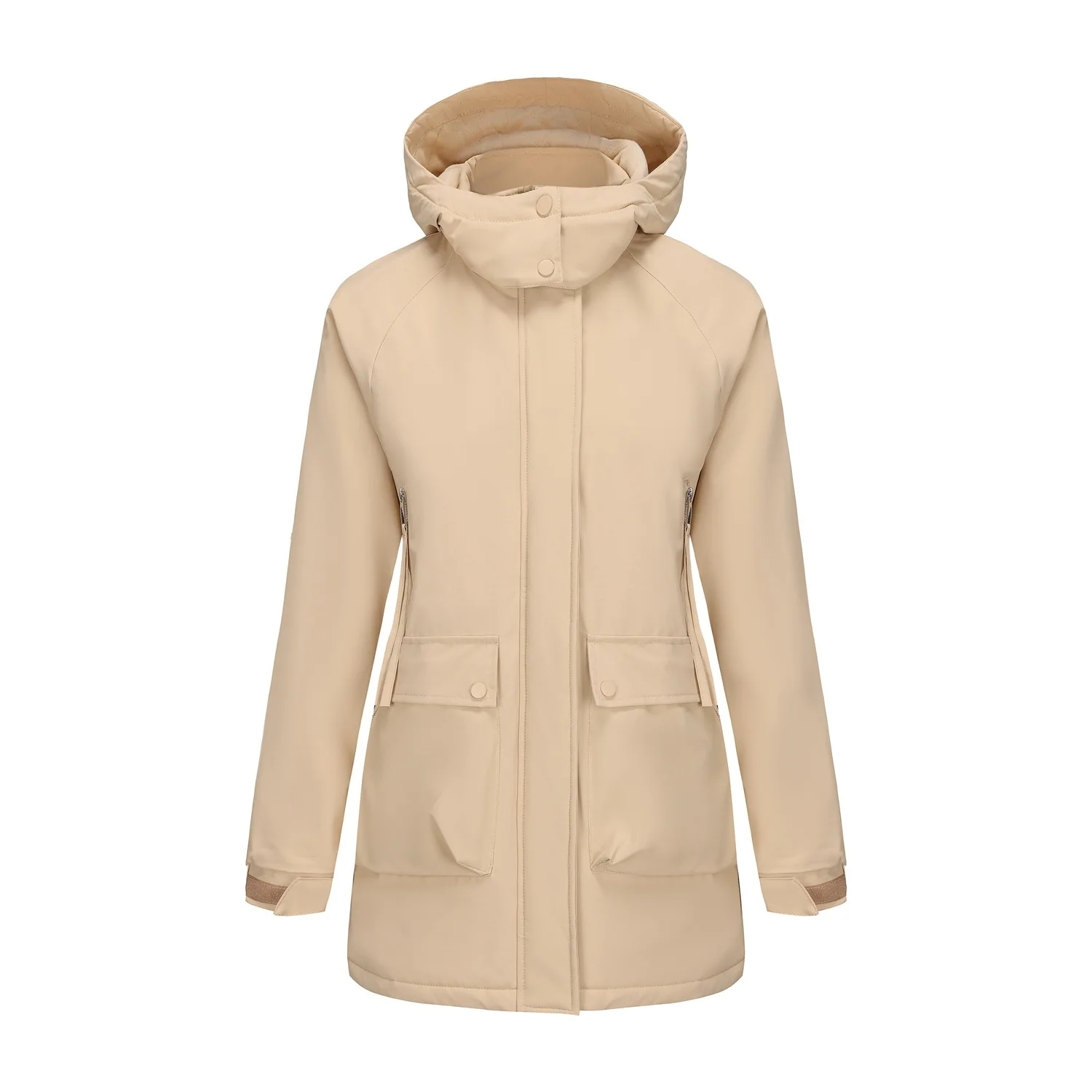 2025 Women's Detachable Cap Fleece Jacket Waterproof Autumn Winter Coat Outdoor Cotton-Padded Style New Arrival