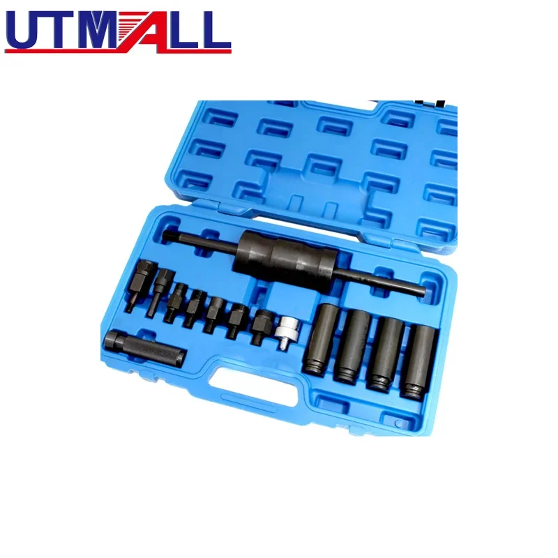 14Pcs Diesel Injector Extractor Remove & Common Rail Adaptor Puller Slide Hammer Car Disassembly Tools Engine Repair Tool