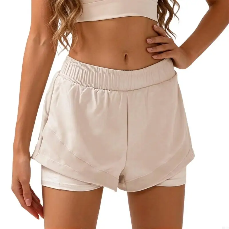 Trendige Sportshorts für Damen, atmungsaktiv, dehnbar, Polyesterstruktur, zum Laufen, Schwimmen und für 69HD – Detail 2