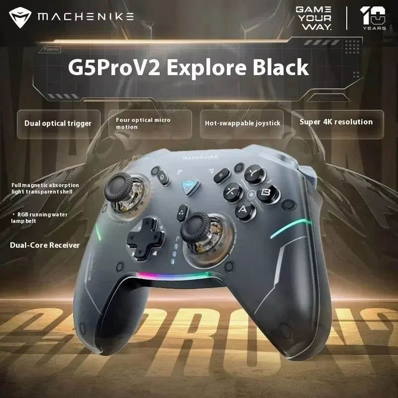 Mache G5 pro V2 Three-Mode Optical Gamepad Collector'S Edition Hot Swap Hall Rocker Bluetooth Trigger Vibration Ns Gifts