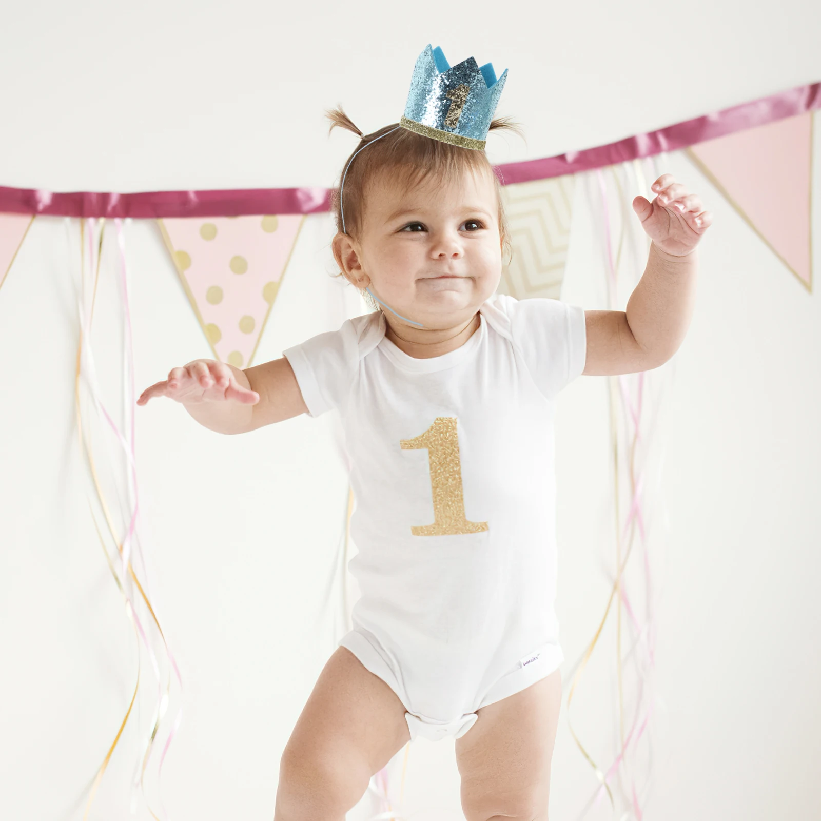 

2 Pcs Headgear Children's Tiara Baby Hair Accessories Crown Felt Birthday Hats for Kids