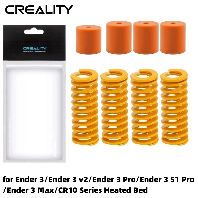 Creality 4 szt. Sprężyny do poziomowania stołu grzewczego Ender 3 i 4 szt. Silikonowe kolumny do poziomowania stołu grzewczego do Ender 3/3 Pro/3 V2/3 Neo/3 S1/3 S1