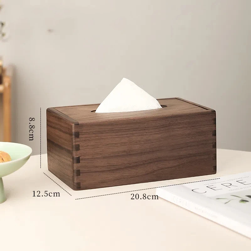 Black Walnut Wooden Drawn Paper Box Multi Functional Solid Wood Tissue Box New Chinese Style Living Room Desktop Storage Box