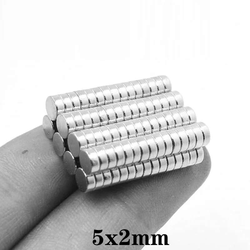 

50~1500pcs 5x2 mm Rare Earth Magnets Diameter 5x2mm Small Round Magnets 5mmx2mm Fridge Permanent Neodymium Magnets strong 5*2 mm