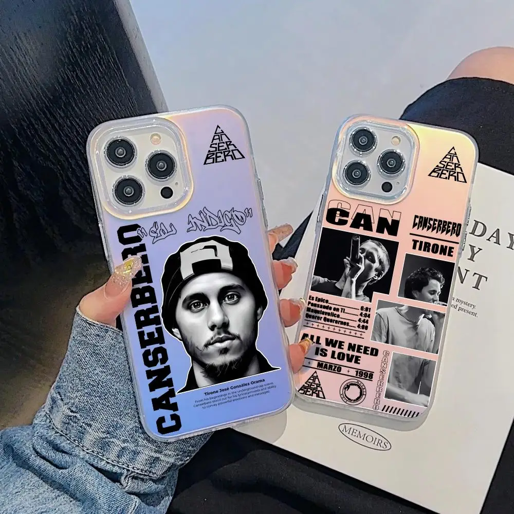 

Чехол для телефона C-Canserbero Pop Music Singer для iPhone 17, 16, 15, 14, 13, 12, 11 Pro Max Plus, прозрачный чехол с лазерным градиентом Aurora