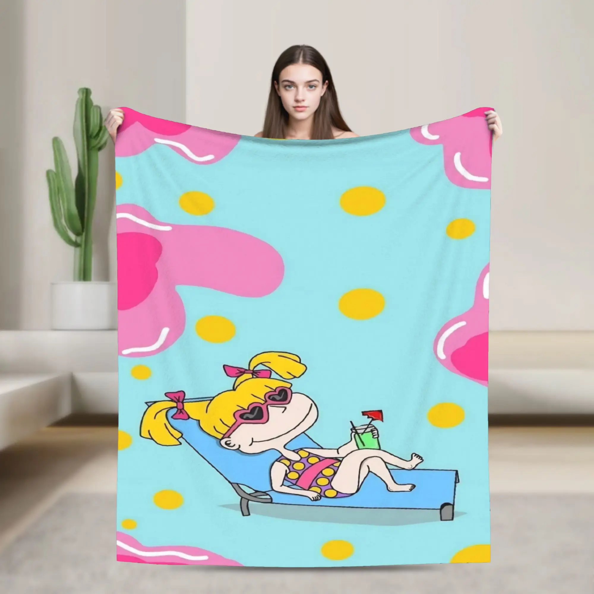 Cartoon R-Rugrats Blanket Cozy Soft  Throw Blankets for Bed 50x60 Inch Multi-size Bedspread