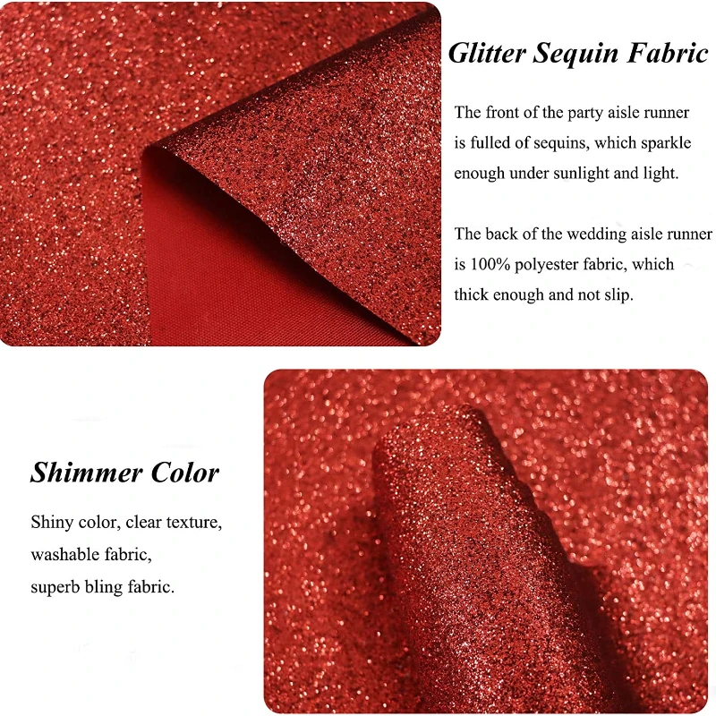 1mm thick shiny red carpet runway for Christmas, Thanksgiving outdoor accessories, wedding party hall (1.2 x 7 meters)