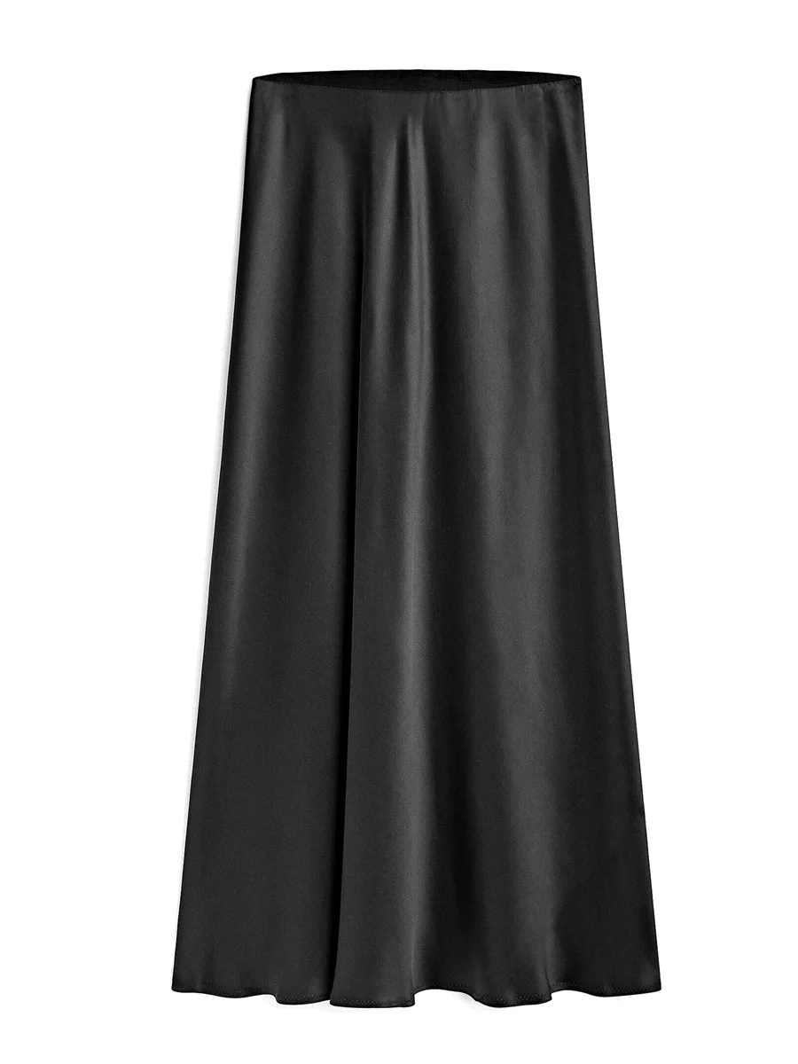 High Waist Elastic Waist Color Block Long Skirt Spring Summer Women's Fashion Cross-Border Asymmetrical Split Skirt юбка шорты