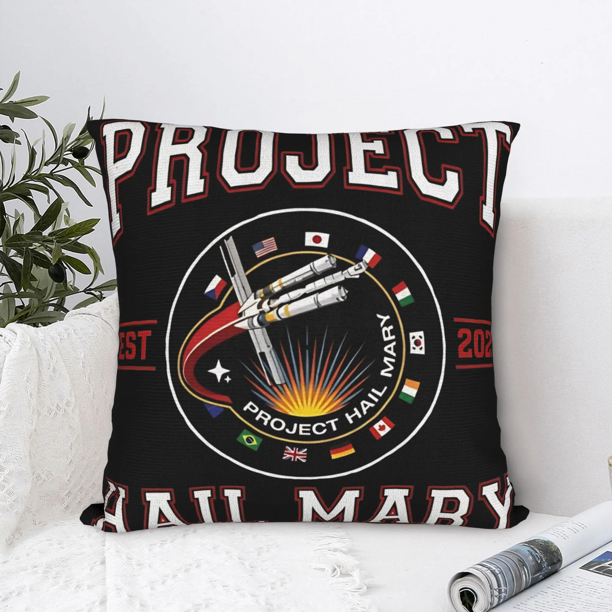 Pillow Cover Project Hail Mary Vintage Logo  Fashion Pillow Case For Living Room Bed Chair Pillowcases