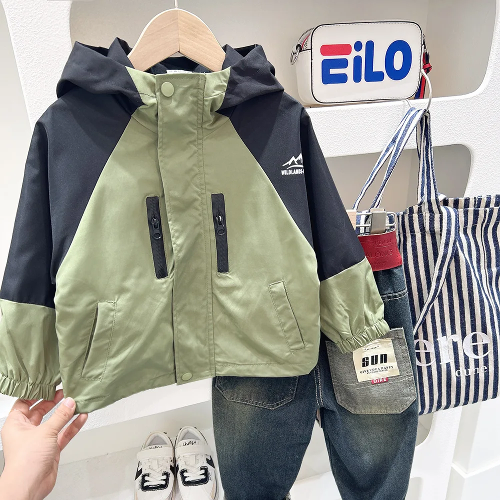 

Boys' jackets, new spring 2024 children's jackets, spring and autumn color-blocked jackets, Korean style little boy tops