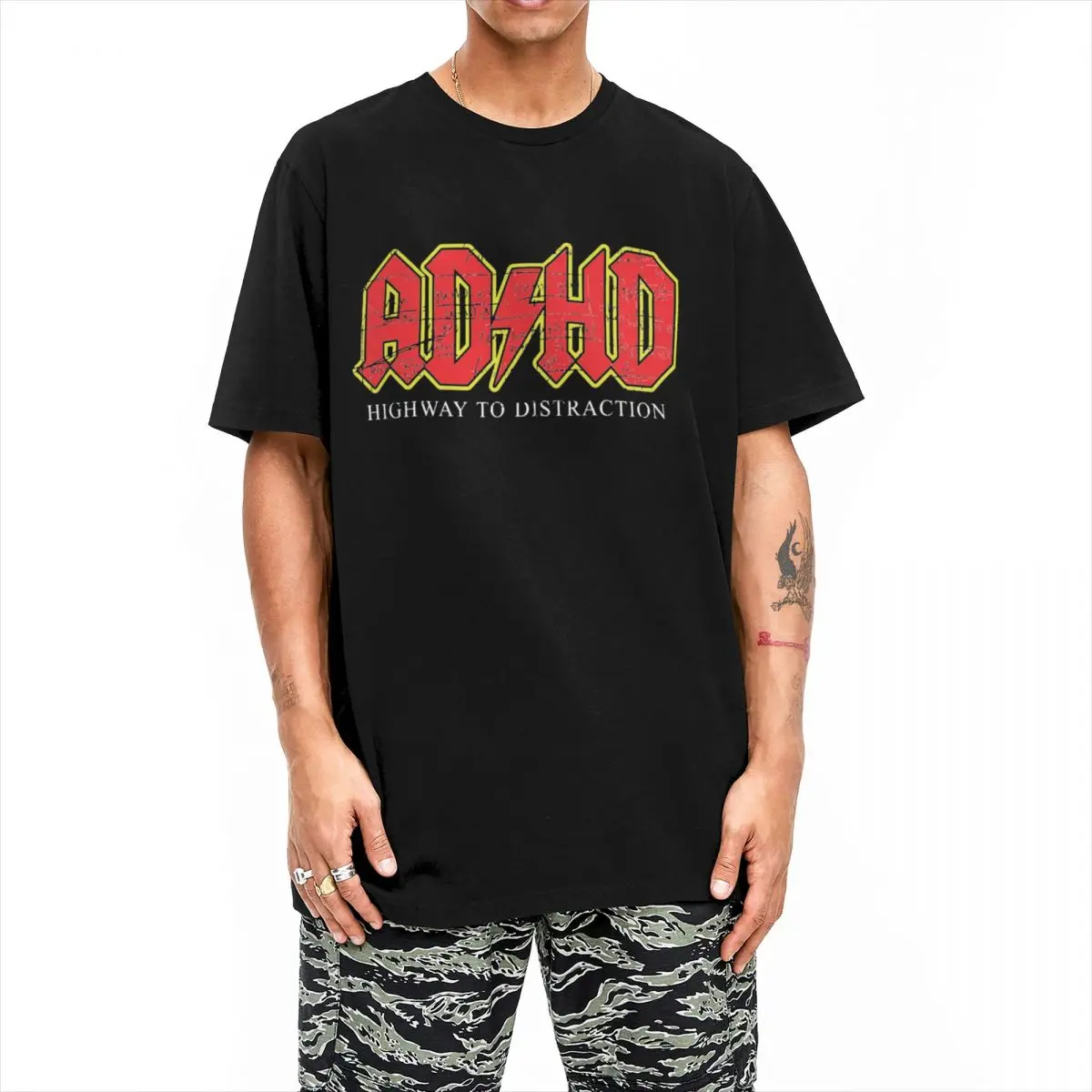 ADHD Apparel Shirt for Men Women Funny 100% Cotton Graphic Printed Tee Shirts