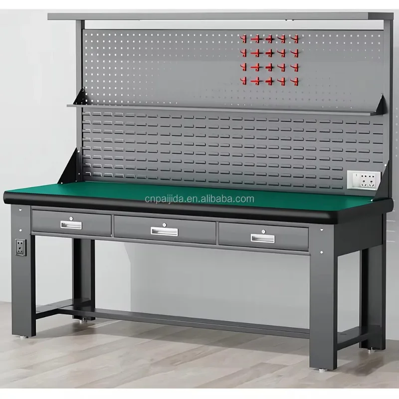 Heavy Duty Drawer Workbench Industrial Anti-static Cold Rolled Steel Workbench Stainless Work Bench Tool Cabinet Workshop