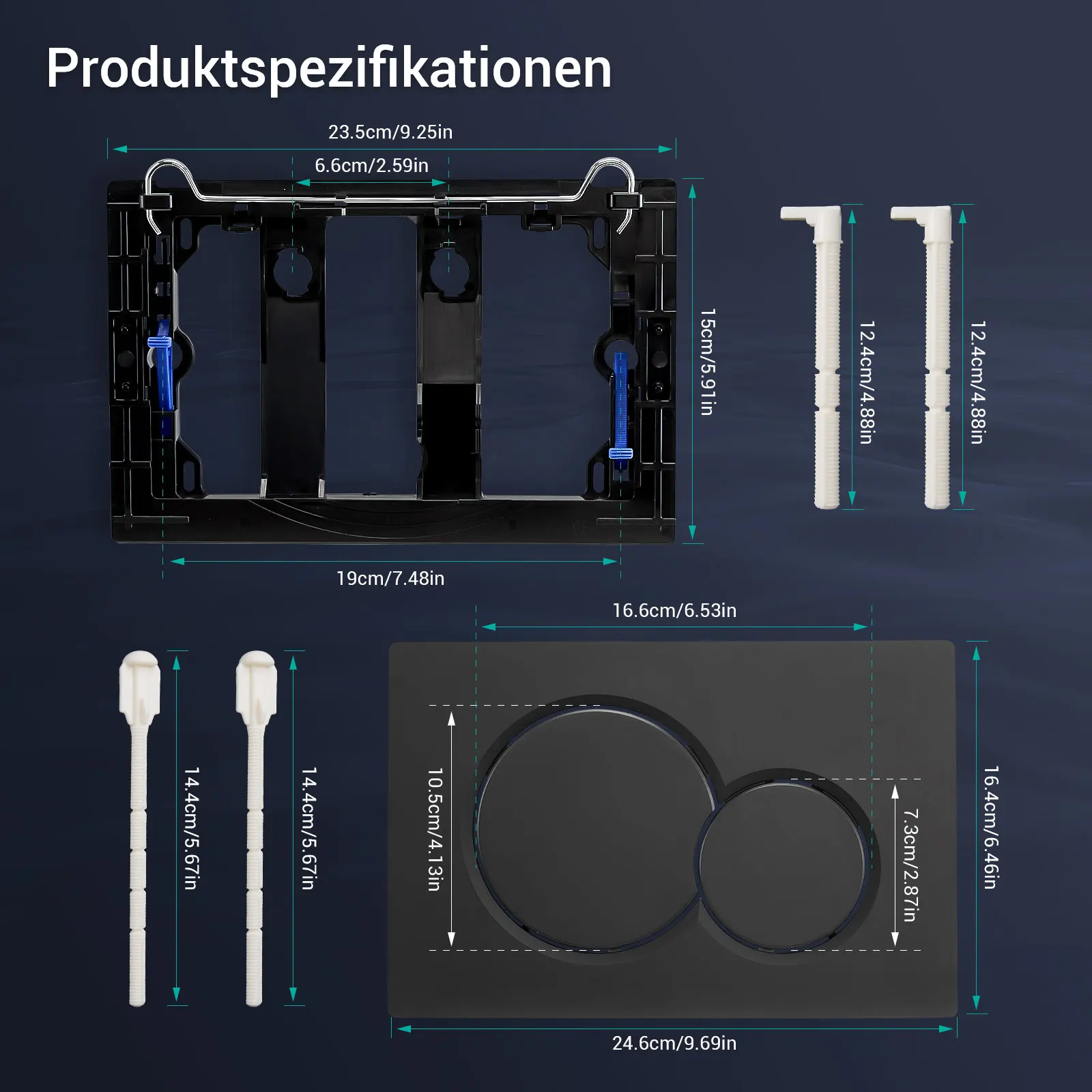 Dual Flush Push Plate Compatible with Geberit Sigma 01 20 30 Solid Color Actuator Button Concealed Toilet Cistern Part